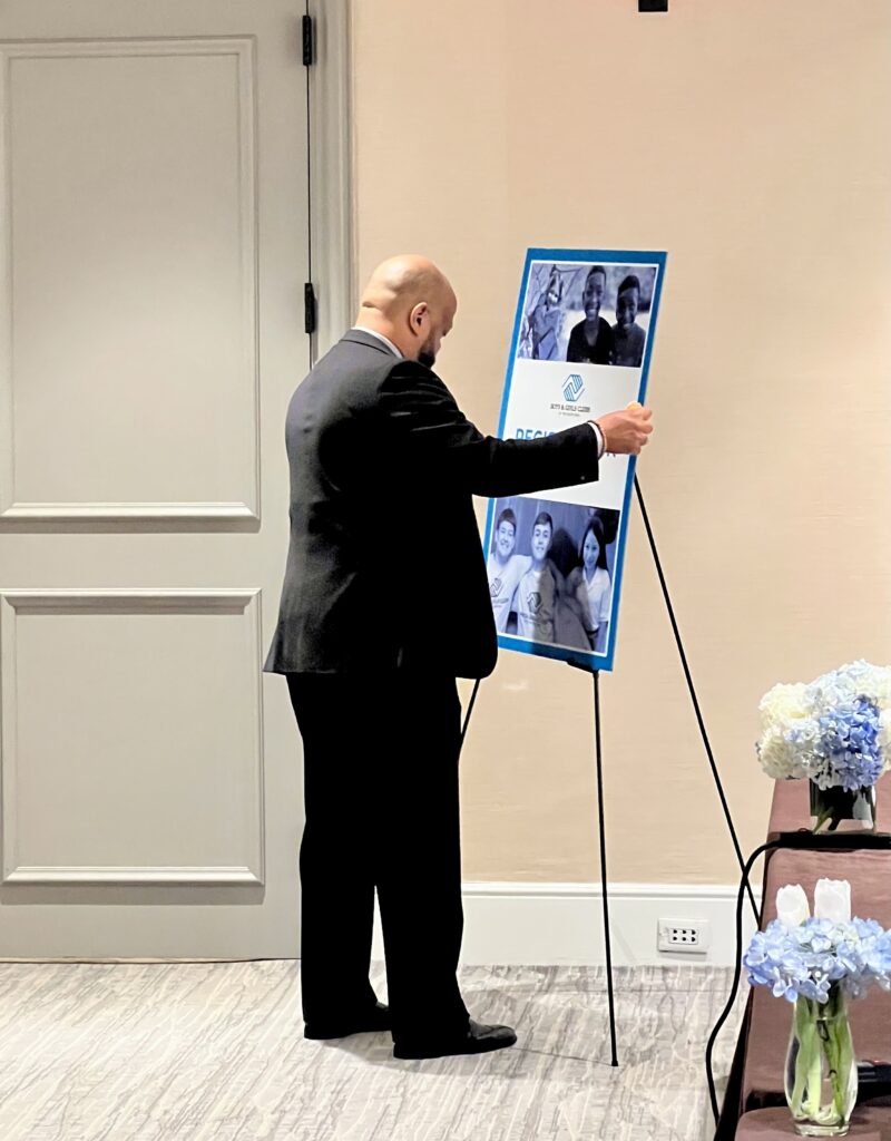 Event Sign Being Adjusted